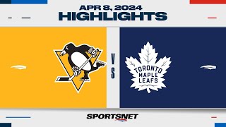 NHL Highlights  Maple Leafs vs Penguins  April 8 2024 [upl. by Annoirb]