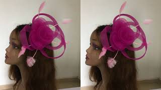 HOW TO MAKE THIS ELEGANT PINK CRINOLINE FASCINATOR [upl. by Aititel]