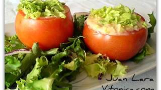 Dieta vegetariana Tomates rellenos RAW FOOD [upl. by Sokin]