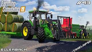 Making grass bales amp spreading manure  Animals on Ellerbach  Farming Simulator 19  Episode 43 [upl. by Ailefo]