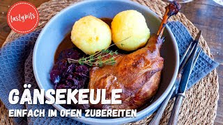 Knusprige Gänsekeulen mit leckerer Sauce Einfache Zubereitung im Ofen [upl. by Remark]