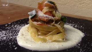 Tagliatelle con fonduta di formaggio  PrenotoIO [upl. by Eleumas]