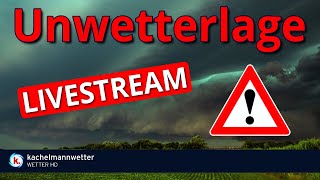 Unwetterlage durch schwere Gewitter am Dienstag  Livestream [upl. by Amada]