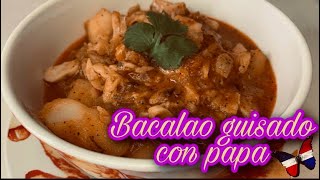 RECETA BACALAO GUISADO ESTILO DOMINICANO🇩🇴 recetas cocina [upl. by Halladba572]