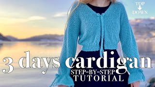 How To Knit Quick And Easy Cardigan  Beginner StepByStep Tutorial [upl. by Nosremaj]