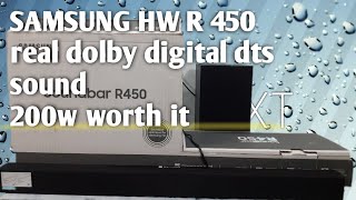 Samsung HWR450XL 200 W Bluetooth Soundbar detail soundtest and unboxing [upl. by Gavrila]