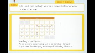 Pluspunt 4 groep 4 blok 7 doel 4 maandkalender lezen [upl. by Vance]