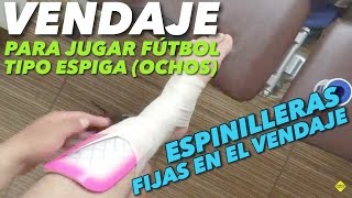 Vendaje de Tobillo con Espinilleras Fijas  Venda Elastica Común [upl. by Erund]