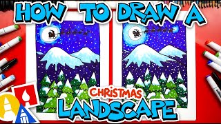 How To Draw A Christmas Landscape [upl. by Akeirahs]