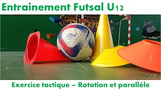 Entraînement Futsal U12  Exercice tactique  Rotation et parallèle [upl. by Sammie]