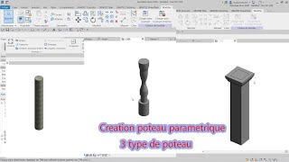 creer famille poteau sur revit [upl. by Lhadnek]