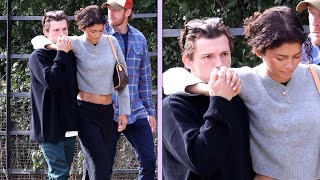 Tom Holland Kisses Zendayas Hand During London Outing [upl. by Vic4]