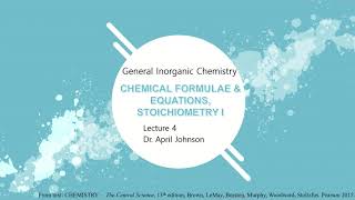 CHEMICAL FORMULAE amp EQUATIONS STOICHIOMETRY I  General Inorganic Chemistry [upl. by Victoir406]