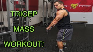 Intense 15 Minute Gym Tricep Workout for Muscle Mass [upl. by Aitat]