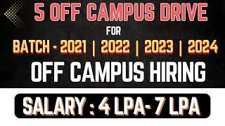 5 OFF Campus drive for 2024 batch  GENPACT Off Campus Hiring  Internships 2024 Freshers Jobs 2024 [upl. by Crowns]