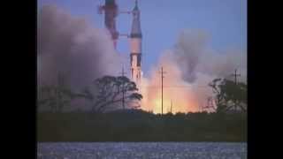 NASA footage of the launch of Apollo 7 the first manned Apollo on a Saturn IB rocket [upl. by Aronal941]