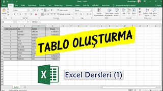 Excel Dersleri 1 Tablo Oluşturma [upl. by Handal]