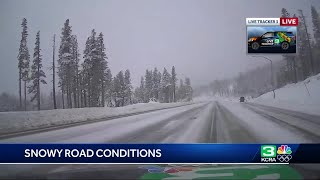 Northern California Winter Storm  Feb 1 traffic and snow updates at 9 am [upl. by Lancelle]