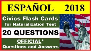 OFFICIAL US CITIZENSHIP NATURALIZATION CIVICS QUESTIONS IN SPANISH  20 CIVICS QUESTIONS [upl. by Kazue851]