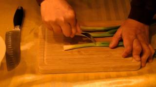 Cooking Skill  Julienne Green Onion [upl. by Nwahsav965]