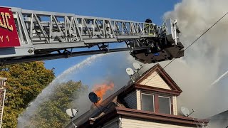 Passaic NJ Fire Dept operates at a 3rd Alarm Fire 56 Richard St Nov 9th 2024 [upl. by Nirrej]