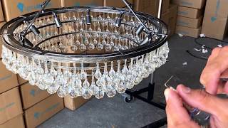 How to hang a crystal on a chandelier light fixture DIY Lightupmyhomecom [upl. by Aicila]