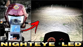 Bike Best LED Light  Powerful H4 NIGHTEYE Led Light  Honda Shine LED Headlight Modification [upl. by Iadam]