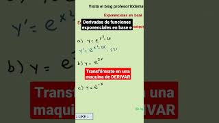 ✨ Derivadas de funciones exponenciales en base e 🔝 Aprender a derivar desde cero [upl. by Cathryn]