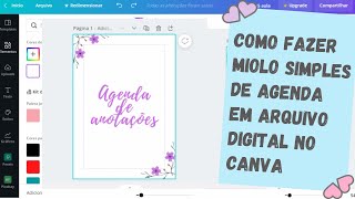 Como fazer miolo de agenda em arquivo digital no canva [upl. by Sara]