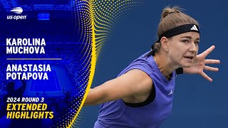 Karolina Muchova vs Anastasia Potapova Extended Highlights  2024 US Open Round 3 [upl. by Asylla]