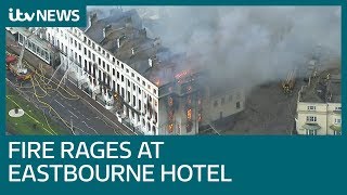 Staff at firehit seafront hotel praised after evacuation  ITV News [upl. by Sirenay]