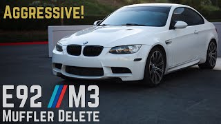 BMW E92 M3 Muffler Delete Exhaust Sound Clips  Very Loud And Aggressive [upl. by Verla827]