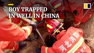 7yearold boy trapped in deep well in northern China [upl. by Titania615]