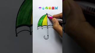 Umbrella ampcolear mix emoji art artmix drawing satisfying creativeartmix 1m [upl. by Anaerb]