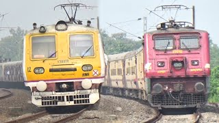 Dangerous Railway Curves  Intercity ExpressBandel Katwa Emu Local Trains Curving at Full Speed [upl. by Pachton]