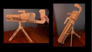 Gatling Gun Rubberband Machine Gun Plans Pattern for laser or CNC router [upl. by Dyun]