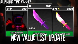 🔪FEY SLYCER DROPPED💀 New Value List Update📈  Survive The Killer [upl. by Ujawernalo]