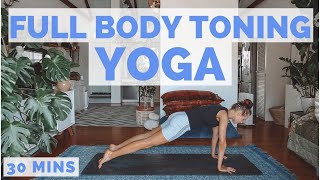 FULL BODY TONING YOGA WORKOUT INTERMEDIATE VINYASA 30 minutes [upl. by Allets229]