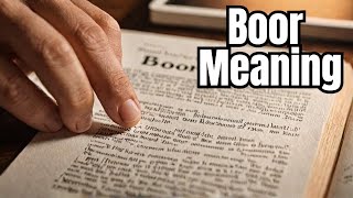 How to Say quotBoorquotBoor Meaning Definition amp dictionaryWhat is Boor [upl. by Irik972]