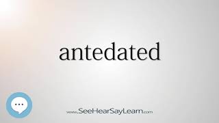 antedated [upl. by Drape]