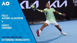 Felix AugerAliassime v Hugo Grenier Extended Highlights  Australian Open 2024 Second Round [upl. by Kussell]