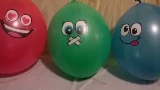 4 Emoji Fun Faces Surprise Balloons Pop [upl. by Eberta]