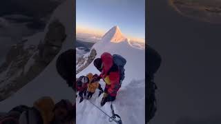 8th highest mountain 🏔️ Real Manaslu Summit ✅📹 chongbisherpa everest viralvideo viral [upl. by Cirdnek558]