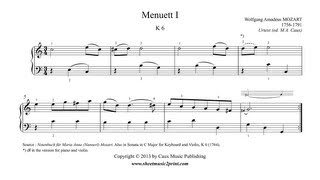 Mozart  Minuet 1 in C Major K 6 [upl. by Bascomb]