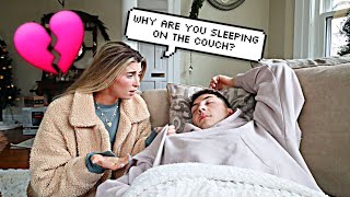 Sleeping On The Couch At Her Parents House Prank On Wife [upl. by Nojel]