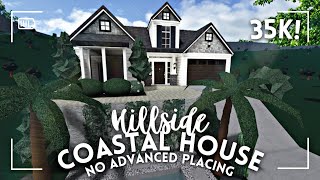 bloxburg  ꒰ 35k ꒱ 🌻 hillside suburban coastal house ꒰ no advanced placing layout build ꒱ [upl. by Shuler]