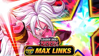 LOOKING GOOD LEVEL 10 LINKS 100 DOKKANFEST GOOD ANDROID 21 DBZ Dokkan Battle [upl. by Helbon475]