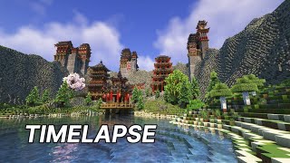 Minecraft Japanese Mountain Temple Timelapse [upl. by Skelly868]