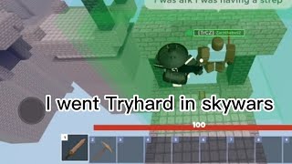 Tryharding in Skywars Roblox Bedwars Mobile Gameplay [upl. by Gloriane]