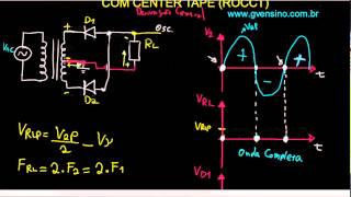 Aula 33  Retificador de Onda Completa com Center Tape Novas análises na Carga [upl. by Raseac821]